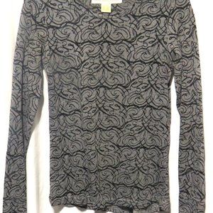 Aventura grey and black long-sleeved tee size S